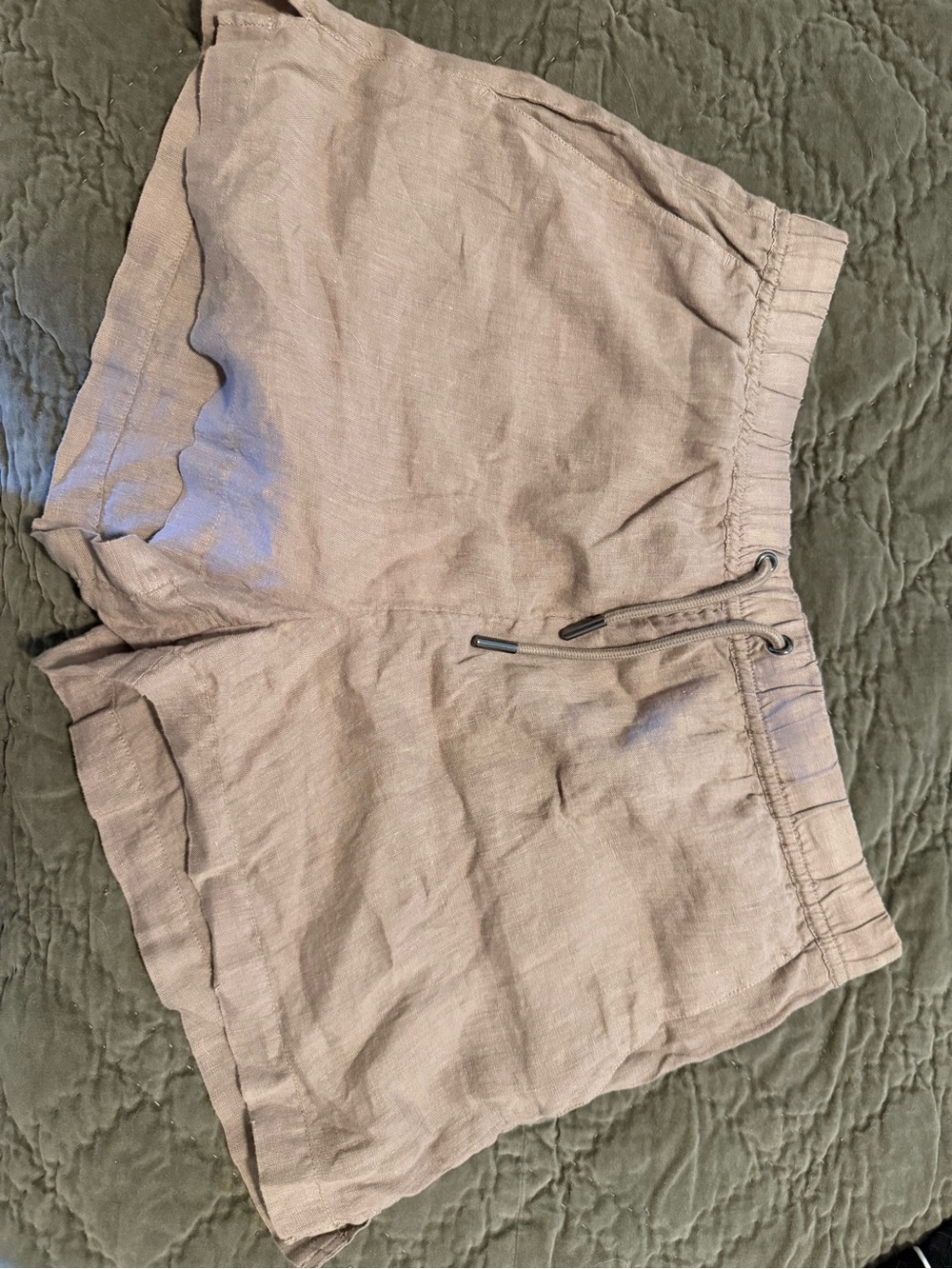 Reiss Beige Linen Blend Drawstring Shorts